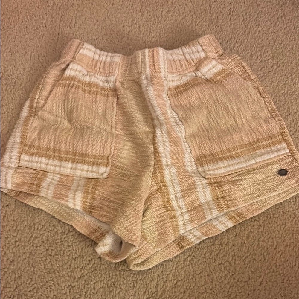 Roxy Tan High Waist Shorts with Elastic Waistband